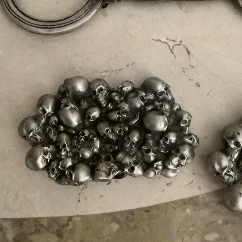 Vintage pure pewter belt buckle